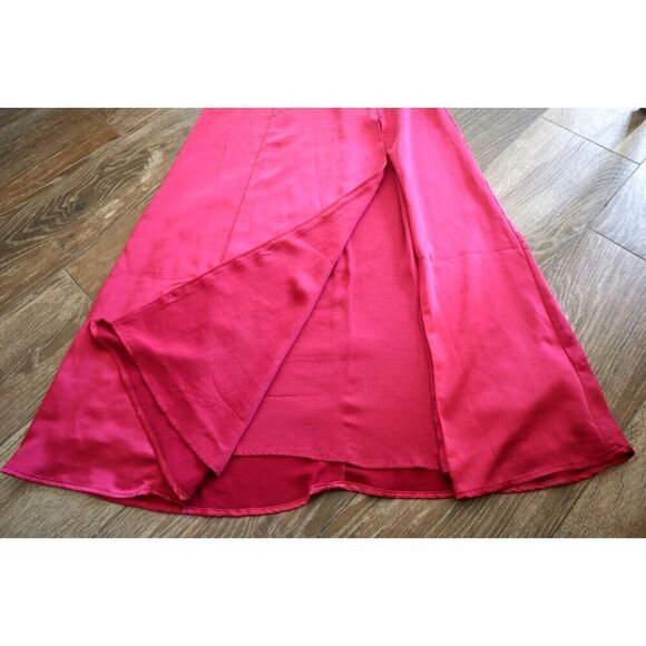 Free People OB1874583 Women's Sz Small Pink Satin Halter Low Back Maxi Dress - Picture 9 of 13